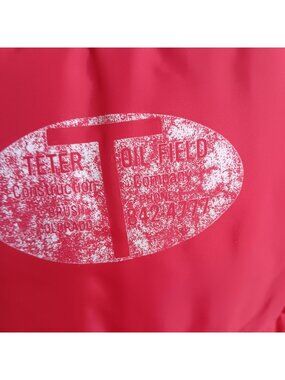 Large Vintage 80s Puffer Vest Teter Oil Field Red Insulated Zip-Up Jacket